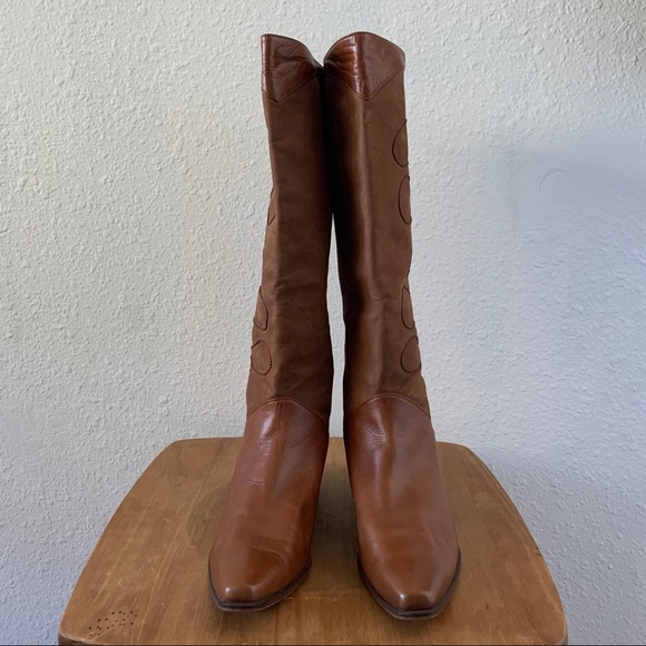 Chantal Leather Suede Cowboy Western Boots - Picture 4 of 12